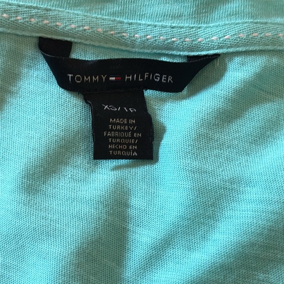 TOMMY HILFIGER WOMANS AQUA T SHIRT SIZE XS/P - Picture 7 of 8